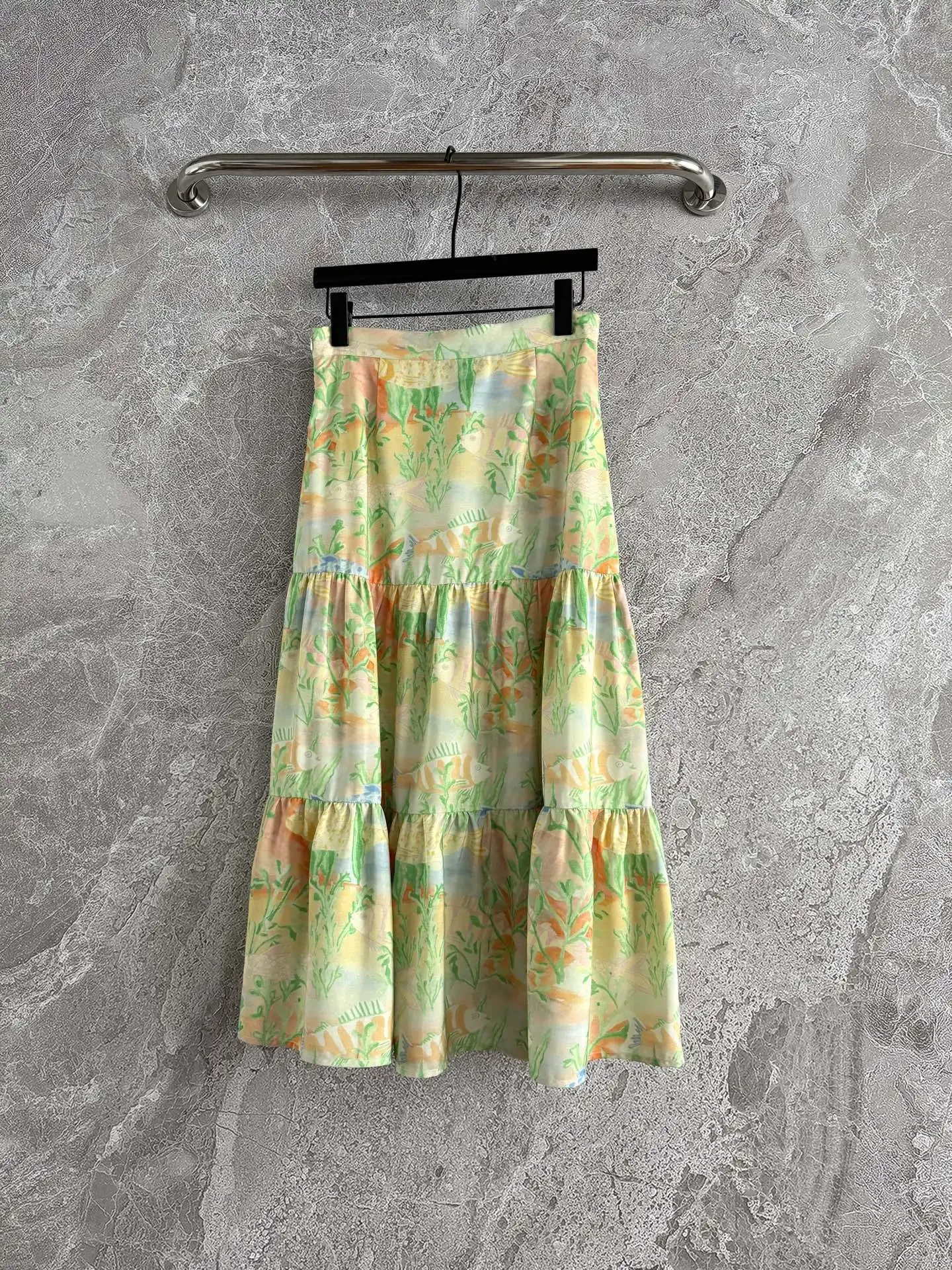 

Beach Style Women Hand-Painted Patterns Long Skirt High Waist A-Line Loose Fashion Jupe