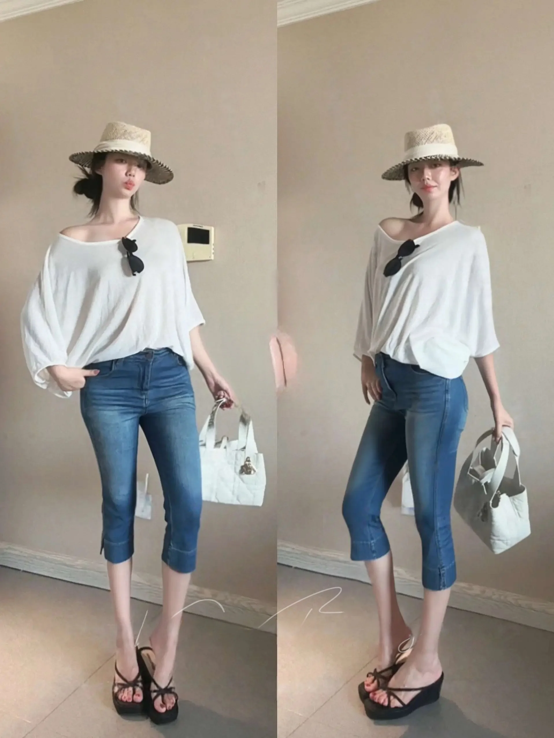 

Fashionable Korean Style Seven-Foot Jeans Slimming Hip Enhancing Stylish Personality Versatile Trendy Small Foot Pants