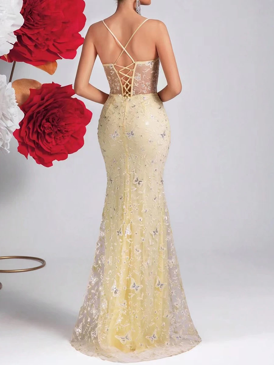 TWOTWINSTYLE, vestidos elegantes adelgazantes con bordado empalmado transparente para mujer, vestido largo tipo túnica sin mangas con cuello cuadrado, ropa femenina