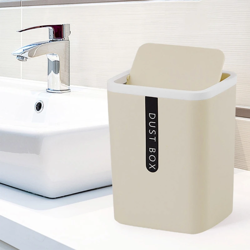 Home Office Countertop Garbage Basket Trashbox for Creative Mini Desktop Trash Can Tabletop Plastic Small Waste Bin with