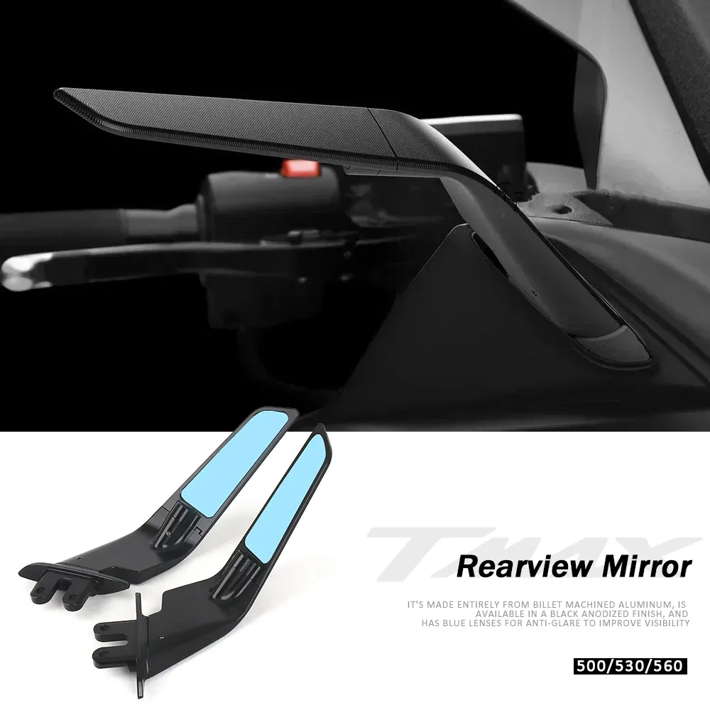 

Для мотоциклов T-MAX 500 (2004-2012), TMAX 530 (2012-2019), T-Max560 (2020-2021) — Комплект невидимых спортивных винглетов/ветровых козырьков для зеркал заднего вида