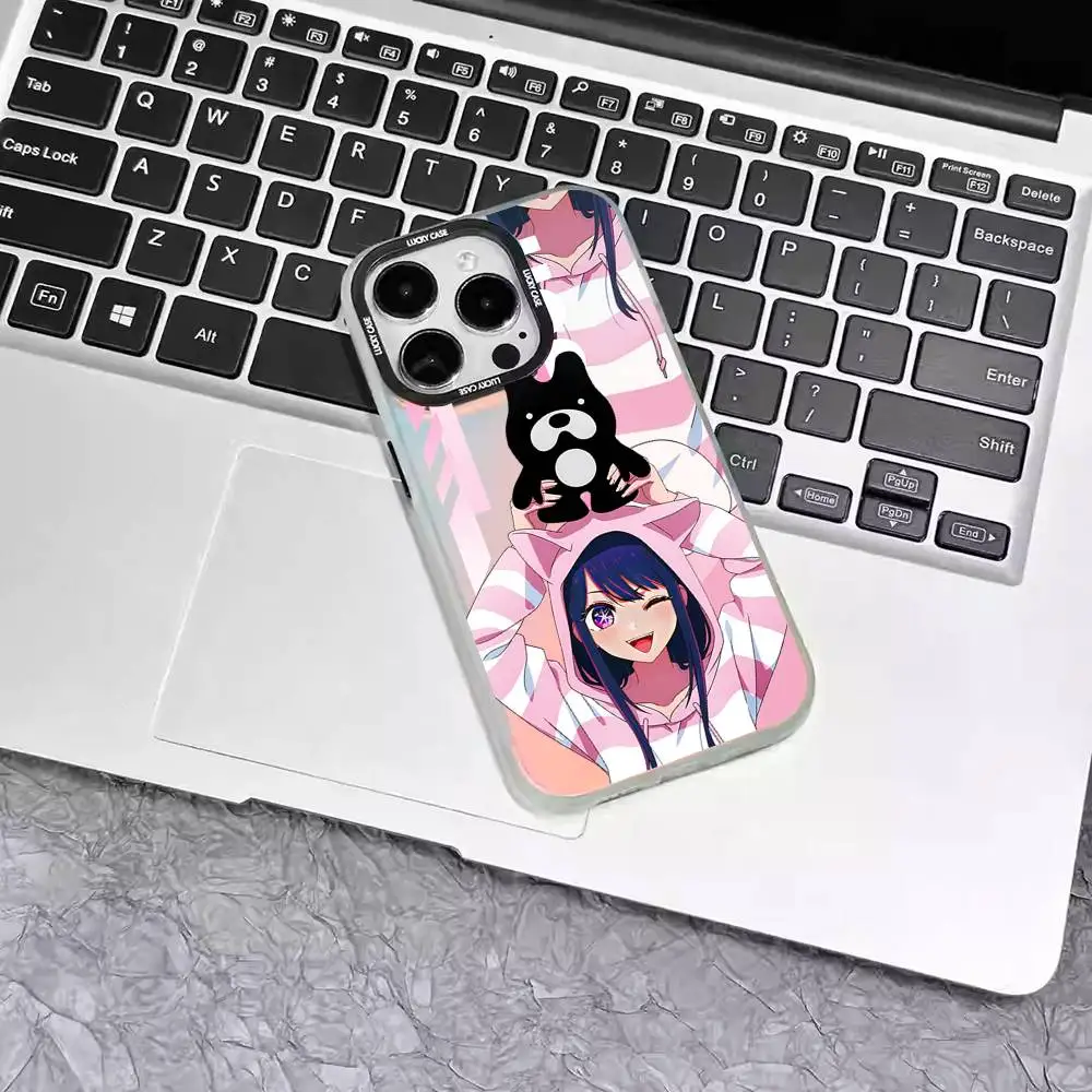 1 قطعة أوشي نو كو أنيمي Ai Hoshino جراب هاتف ليزر IMD اللون فضي شل آيفون 17 16 15 14 13 12 11 الهواء برو ماكس زائد #6