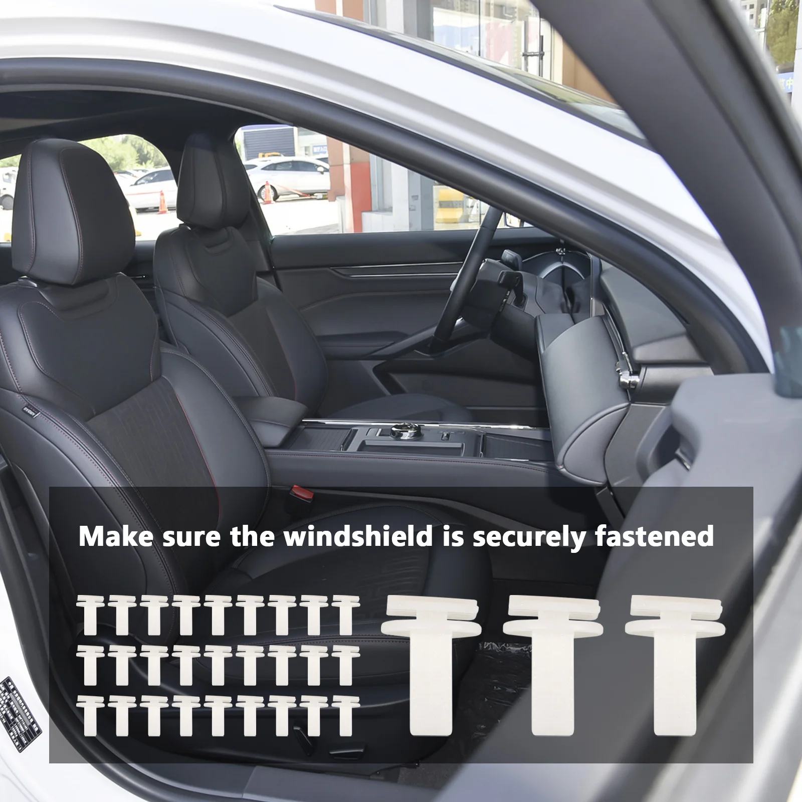 

30pcs Car Windshield Clips A-pillar Fixing Clamps Durable Plastic Automotive Accessories Replacement Parts Mondeo