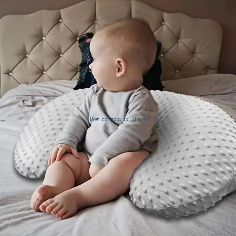 

19QF Детская подушка для грудного вскармливания, однотонная наволочка с точечной подкладкой для новорожденных и кормящих мам