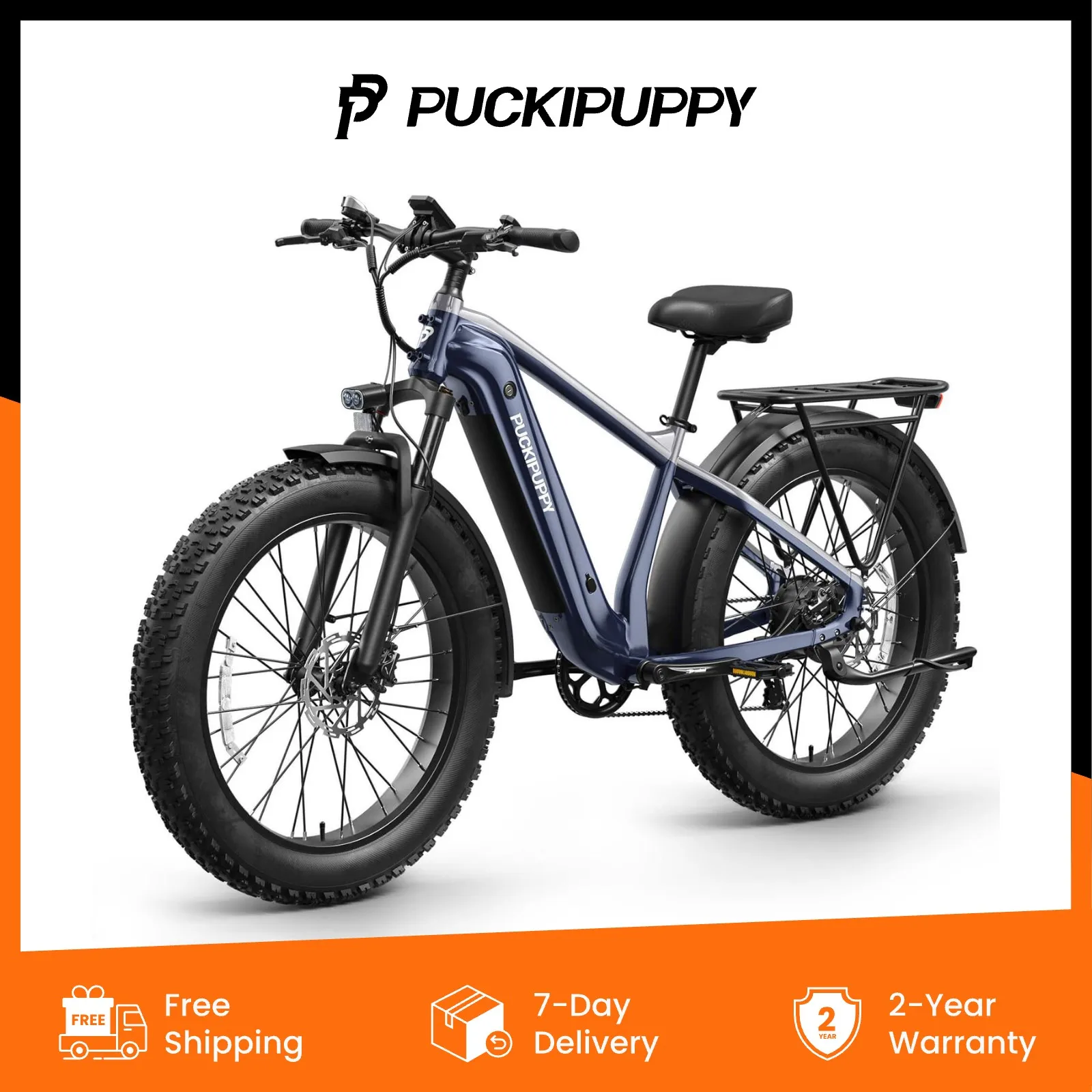 

PUCKIPUPPY Электрический велосипед для взрослых 960 Вт Пик 48 В 15 Ач Съемный аккумулятор Ebike 26 "Электрический горный велосипед с толстыми шинами 28MPH E Bike