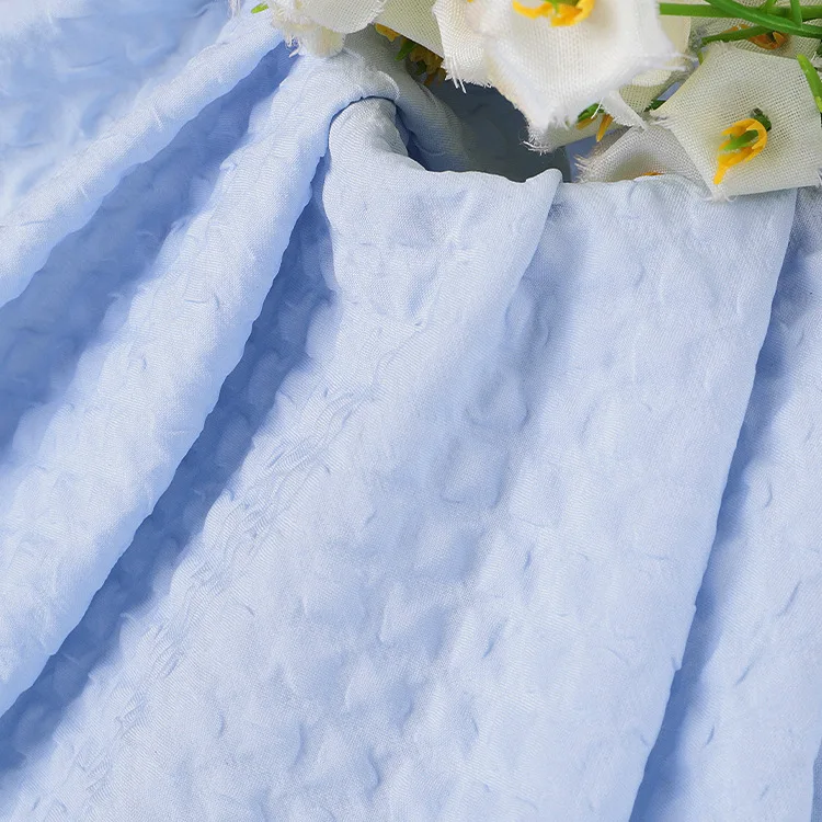 Tissu composite texturé en relief pour robe et chemise, tissu imbibé, grille diamant, mousse et fleur, printemps et été, nouveau