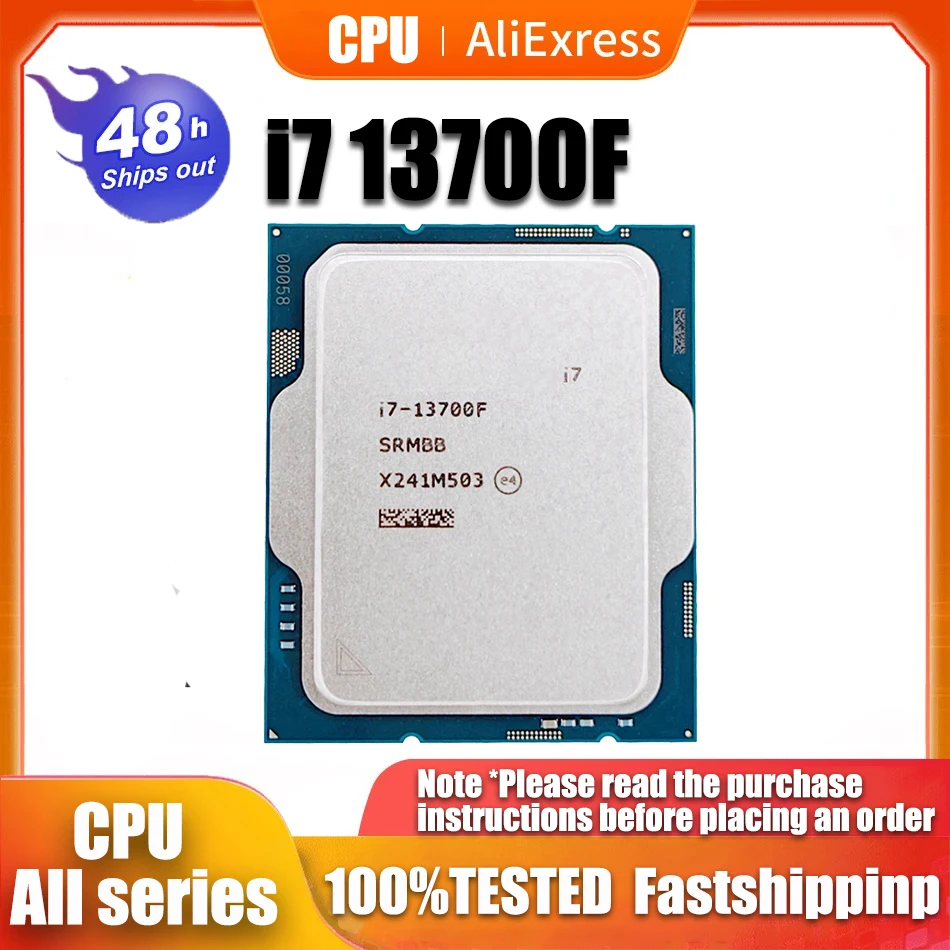 

Новый процессор Core i7 13700F, 2,1 ГГц, 16 ядер, 24-поточный процессор L3 = 30M, 65 Вт, LGA 1700 без вентилятора