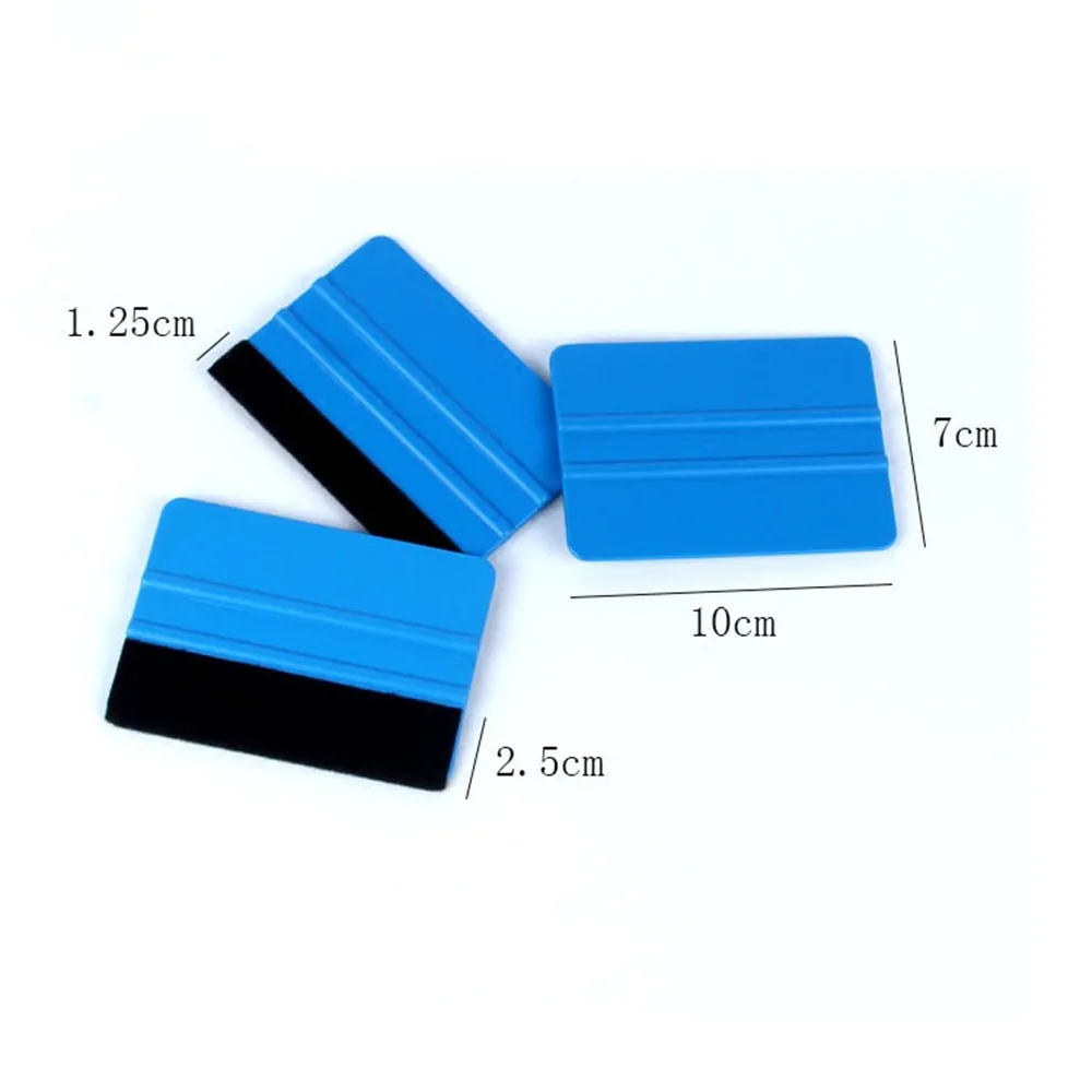 1Pcs 10x7cm Auto Styling Vinyl Carbon Fiber Window Ice Remover Cleaning Wash Car Scraper With Felt Squeegee Tool Film Wrapping