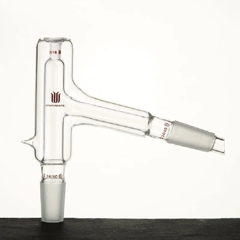 SYNTHWARE Distillation head with vacuum interlayer, Fmale joint 10/18, Ohter joints 14/20 19/22 24/40, Borosilicate glass, A54