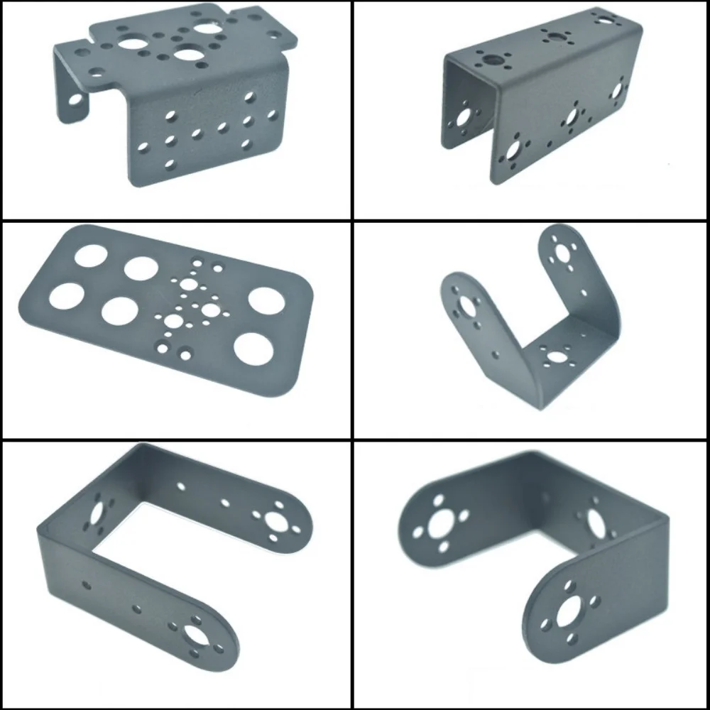 Aluminium Pan Tilt Servo Mount Bracket U Shaped Flat Bearing Steering Gear Bracket for Robot Car Boat Multifunctional Bracket