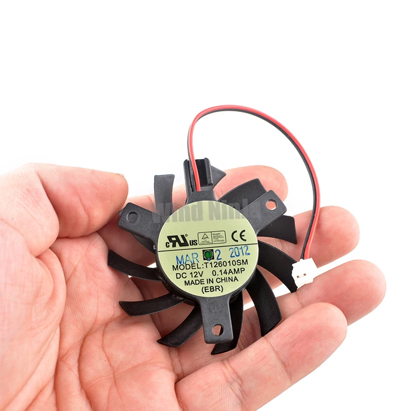 T126010SM 55mm diameter hole spacing 40x40x40mm DC12V 0.14A cooling fan for graphics card router IPC CPU