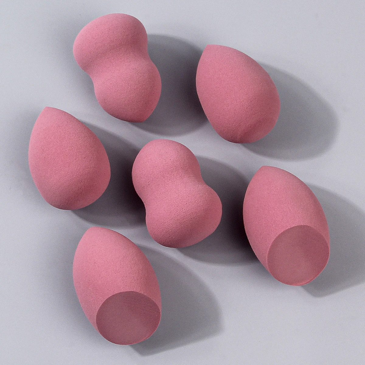 Ensemble d'œufs éponge de maquillage professionnel multicolore 6 pièces, haute résilience, application de maquillage fine, outil de maquillage pour le visage lisse