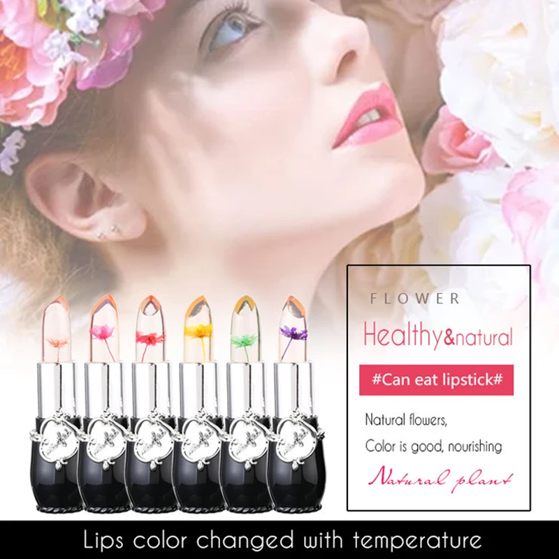 6 Kleur Gelei Bloem Bloem Lippenstift Transparante Lippenbalsem Make-Up Blijvende Vrouwen Lippen Tint Stick Hydraterende Verzorging Crème Koreaanse Cosmetica