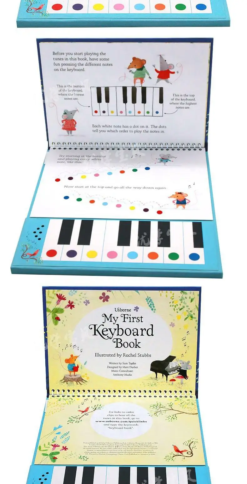 My First Keyboard Book Musical Books, Children's Piano Music Learning aged 3 4 5 6, English Audiobooks books, 9781409582403