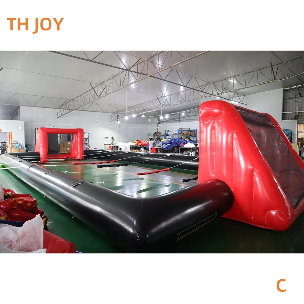 

Быстрая воздушная доставка до двери, 14x7 м ПВХ, уличная надувная человеческая настольная игра, настольный футбол, индивидуальная надувная футбольная площадка, футбольная площадка