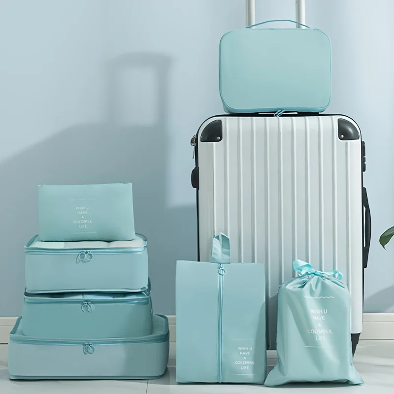 10 قطعة مجموعة السفر المنظم فرز أكياس التخزين حقيبة مكعبات التعبئة حالات المحمولة خزانة الأمتعة الملابس حقيبة أحذية أضعاف #6