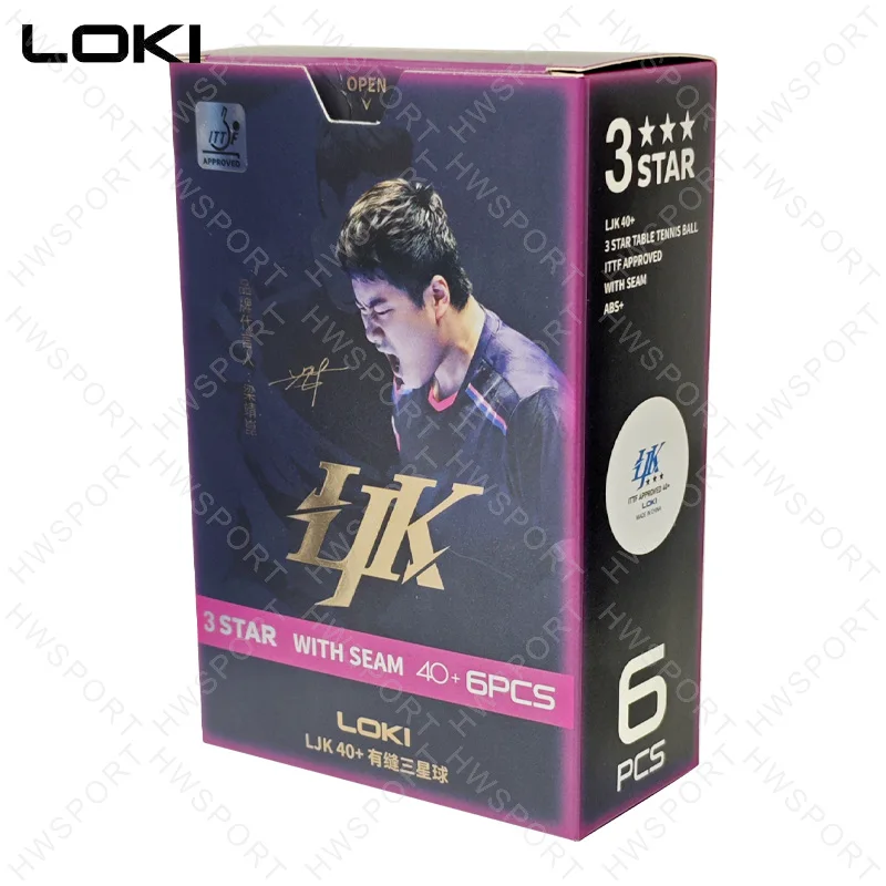 LOKI LJK 40+ Table Tennis Balls 3 Star ABS ITTF Approved Ping Pong Balls Durable Better Roundness Rebounce 6 Pcs Pack