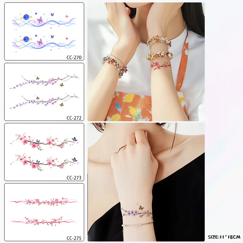 

Wrist Color Tattoo Sticker Girl Arm Female Waterproof Lasting Premium Sense