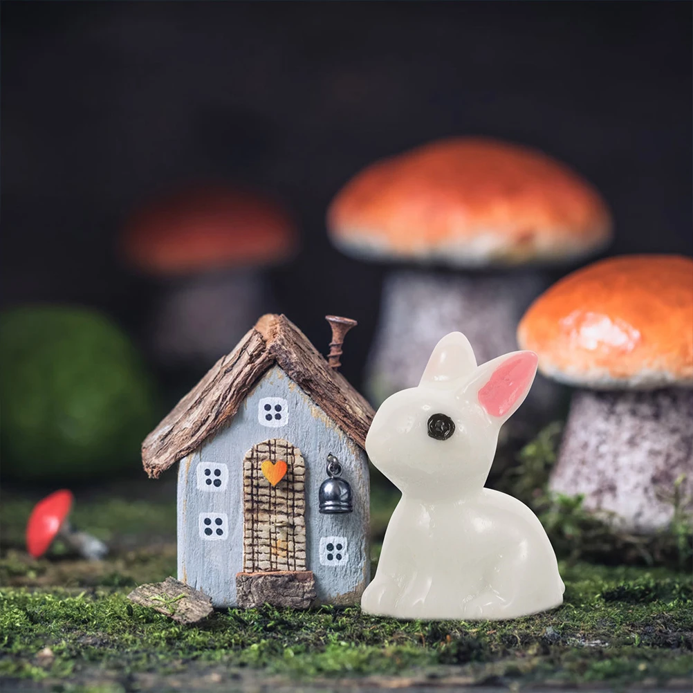 

50 Pcs Little Bunny Ornaments Figurine Decorations Figurines Statue Outdoor Miniature