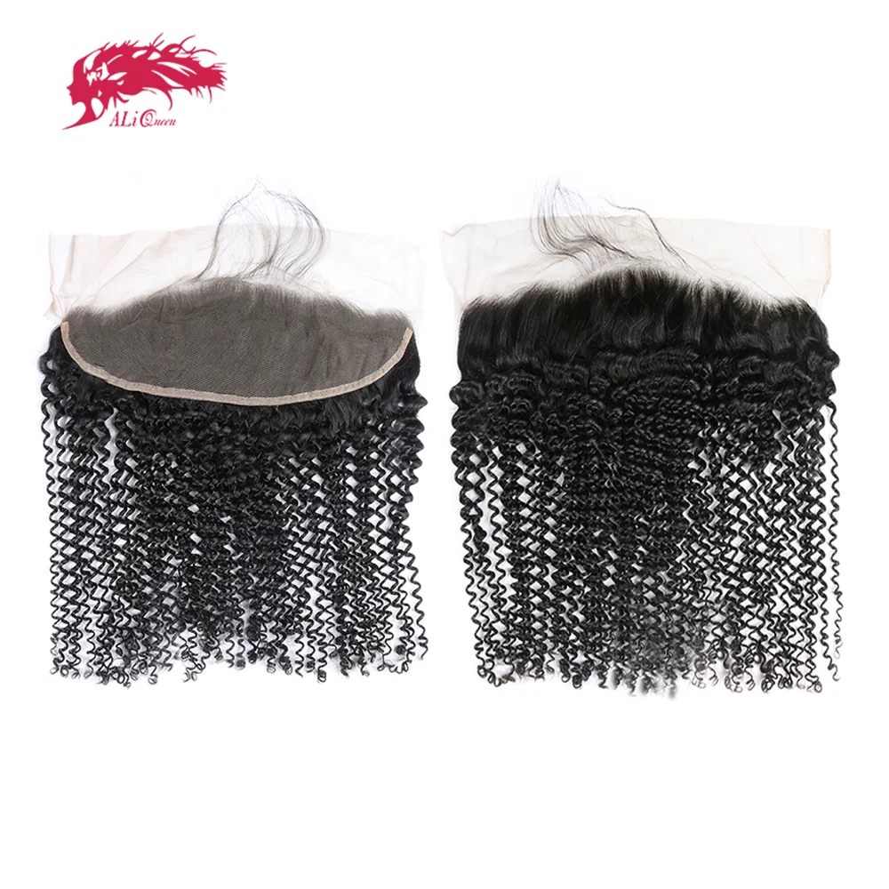 

Ali Queen 13x4 Кудрявые вьющиеся кружевные фронтальные человеческие волосы Предварительно выщипанные натуральные волосы с детскими волосами Индийские девственные волосы Плотность 130%