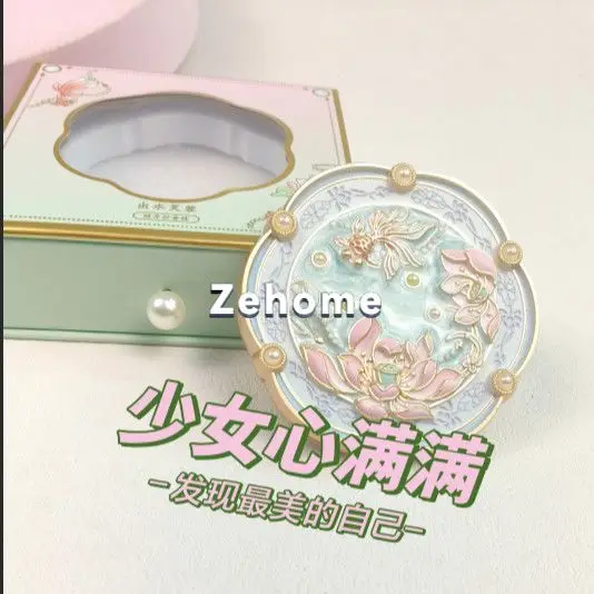 Makeup mirror merchandise hibiscus carry-on folding mirror high value female antique birthday gift