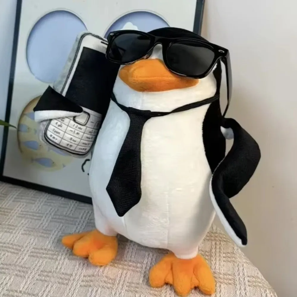 Elegant Soft Penguin Plush Toy Cartoon 23cm Dancing Penguin Ornament Funny Abstract Plush Penguin Doll Home Decor