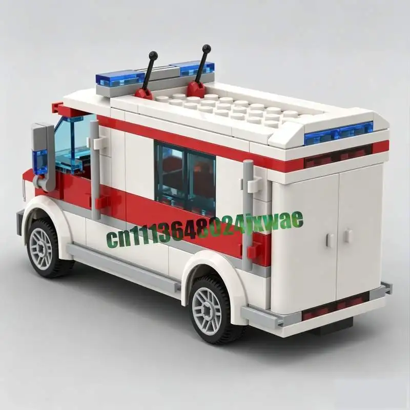 169Pcs Emergency Rescue Ambulance Vehicle Moc Model Custom Puzzle Medical Service Diy Creative Assembly Building Blocks Toy Gift