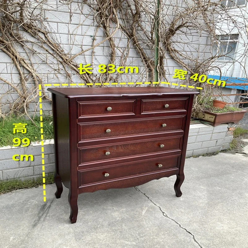 Foreign trade export American country retro bedroom side cabinet drawer