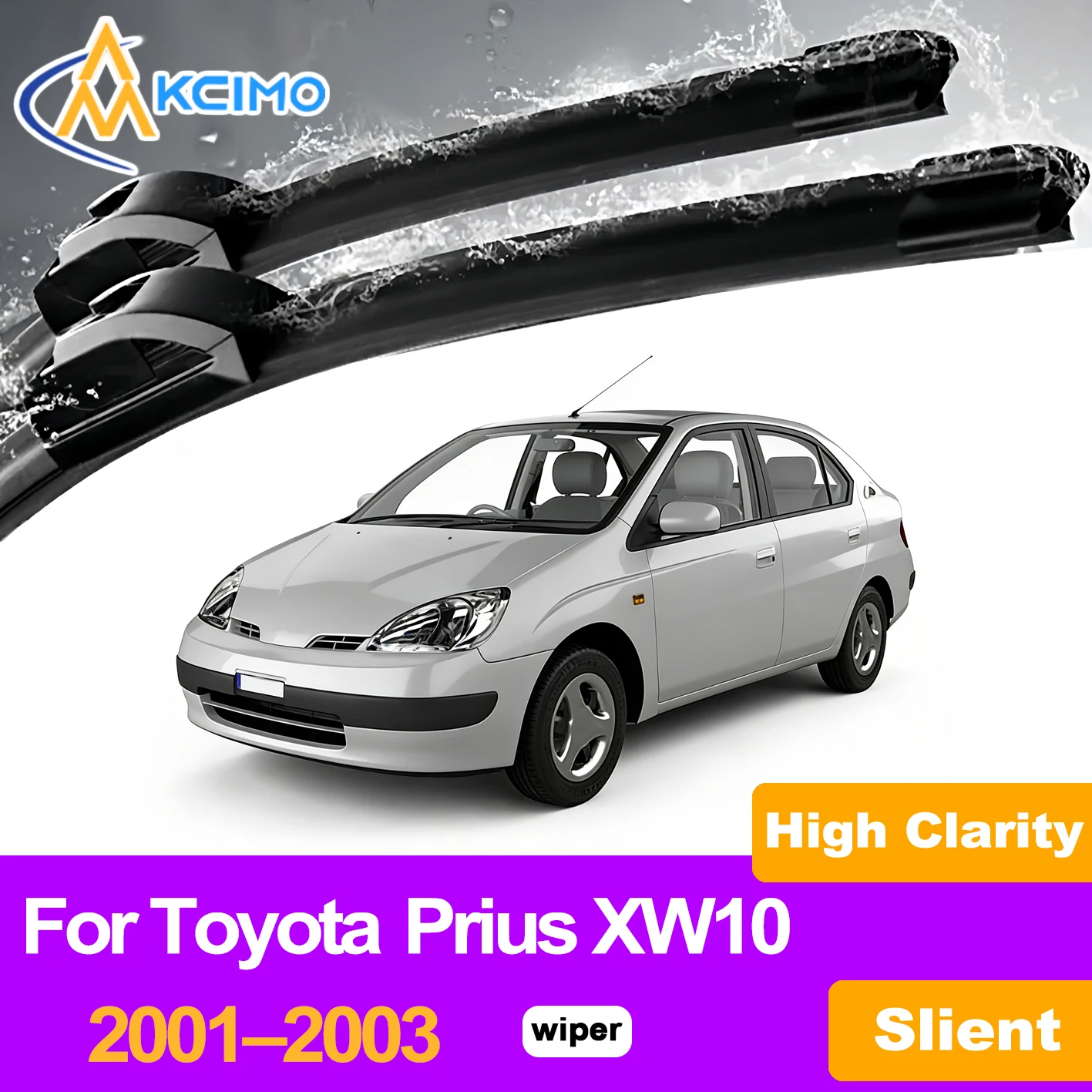 

KCIMO 2PCS Front Windshield Wiper Blades For Toyota Prius XW10 2001–2003, Premium All Season Clear Vision in Heavy Rain