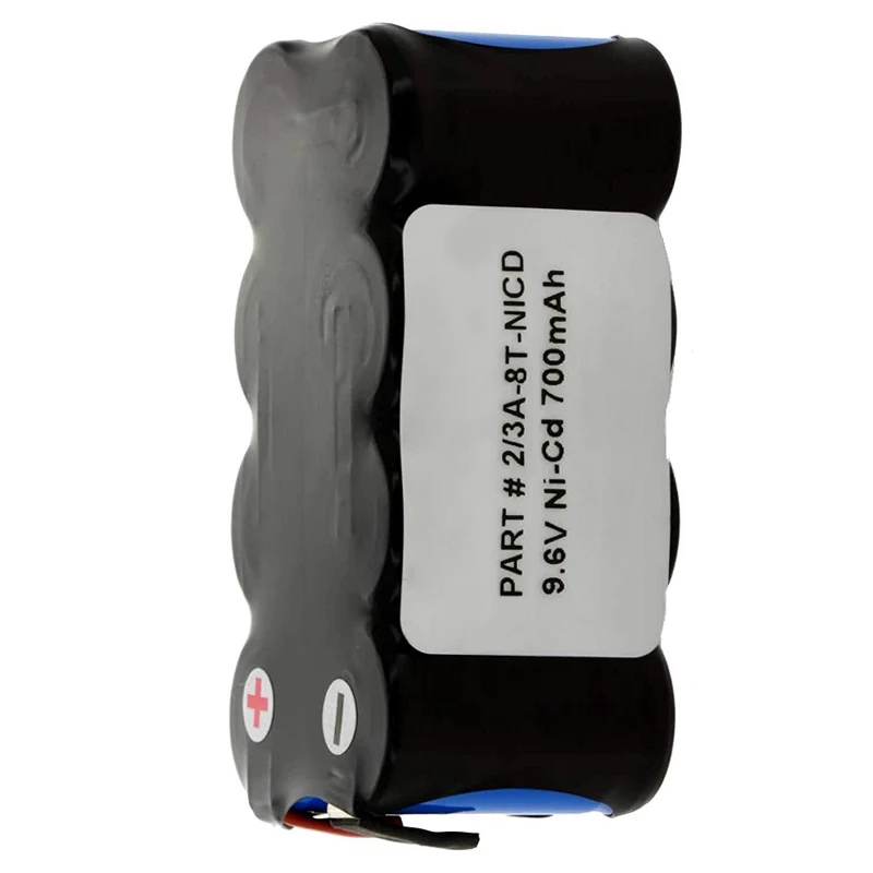 9.6V NiCD High Capacity Battery Pack w/Tabs For GSMR Radios, Exit Lighting etc.