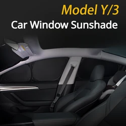 Car Side Window Sunshade for Tesla Model 3 Y Front Rear Door Windshield Heat Insulation Privacy Curtain Outdoor Whole Shading