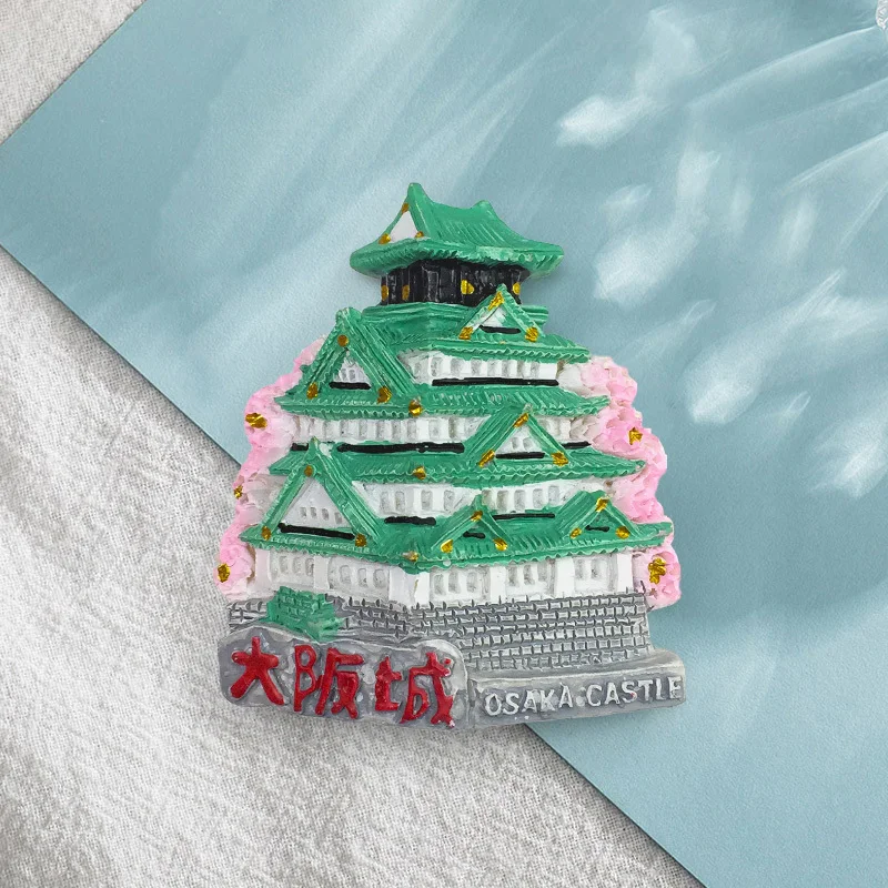 Japón Osaka Castillo Punto de referencia Castillo Torre Paisaje Frigorífico Imán Recuerdo turístico3d3D Decoraciones para el hogar