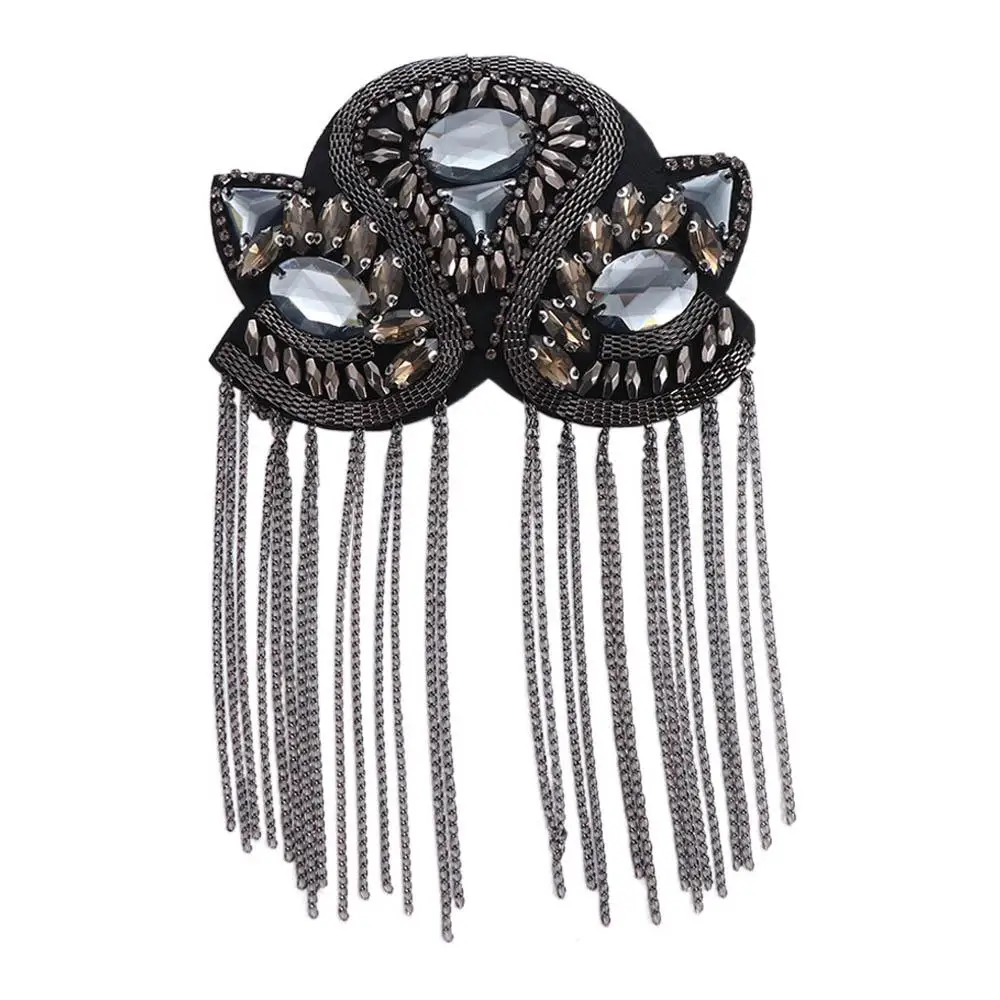 Exquisite Epaulets Shoulder Board Rhinestone Brooch Shoulder Flash Punk Pin Theatre Armband Cosplay