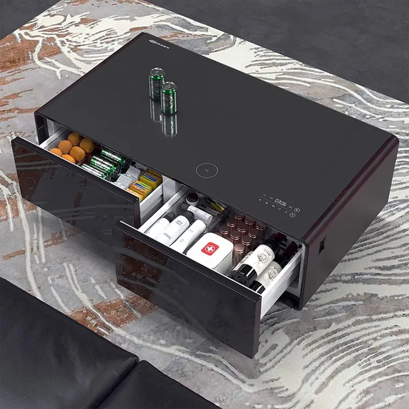 Smart coffee table refrigerator integrated 135L with Bluetooth music tempered glass