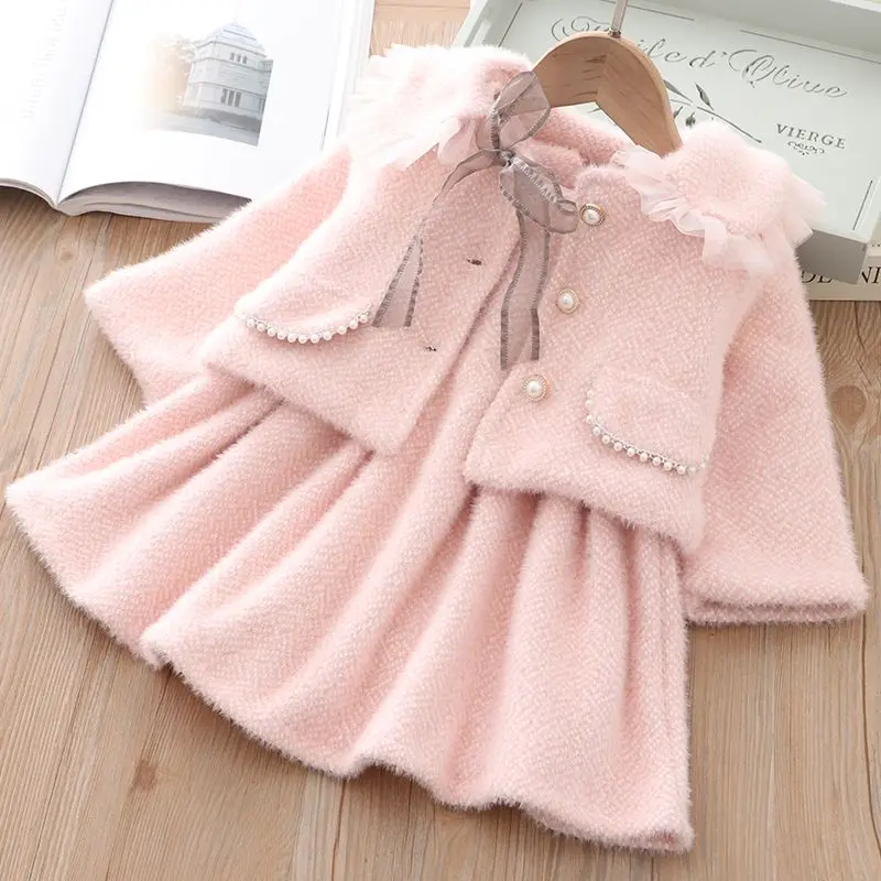 

2-9 Years Autumn And Winter Girl Dress Set Fashion Children Clothes Trend Kids Clothing Baby Princess Costume