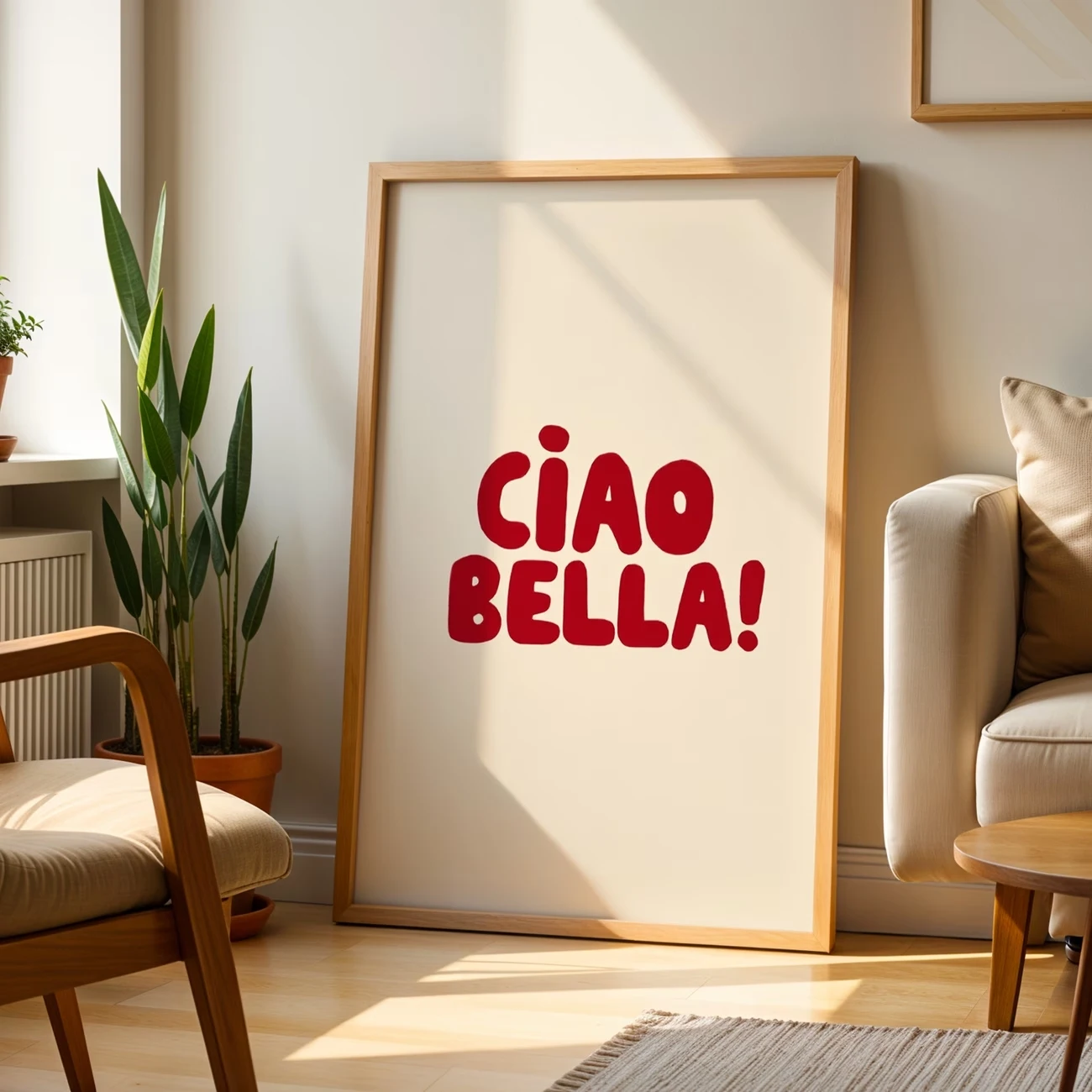 Modern,Minimalist Ciao Bella! Quote Wall Art Print Canvas Painting Poster Picture For Living Room,Bedroom,Restaurant Home Decor