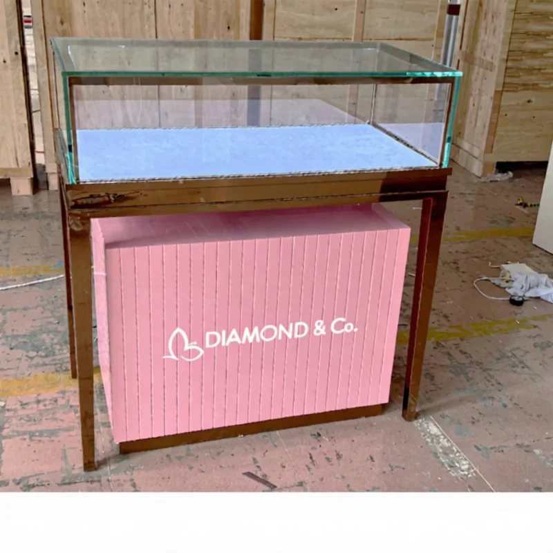 Customize.Modern Luxury Tempered Glass Jewelry Display Cabinet Customized Color Size Lacquer Jewelry Store Luxury Sho