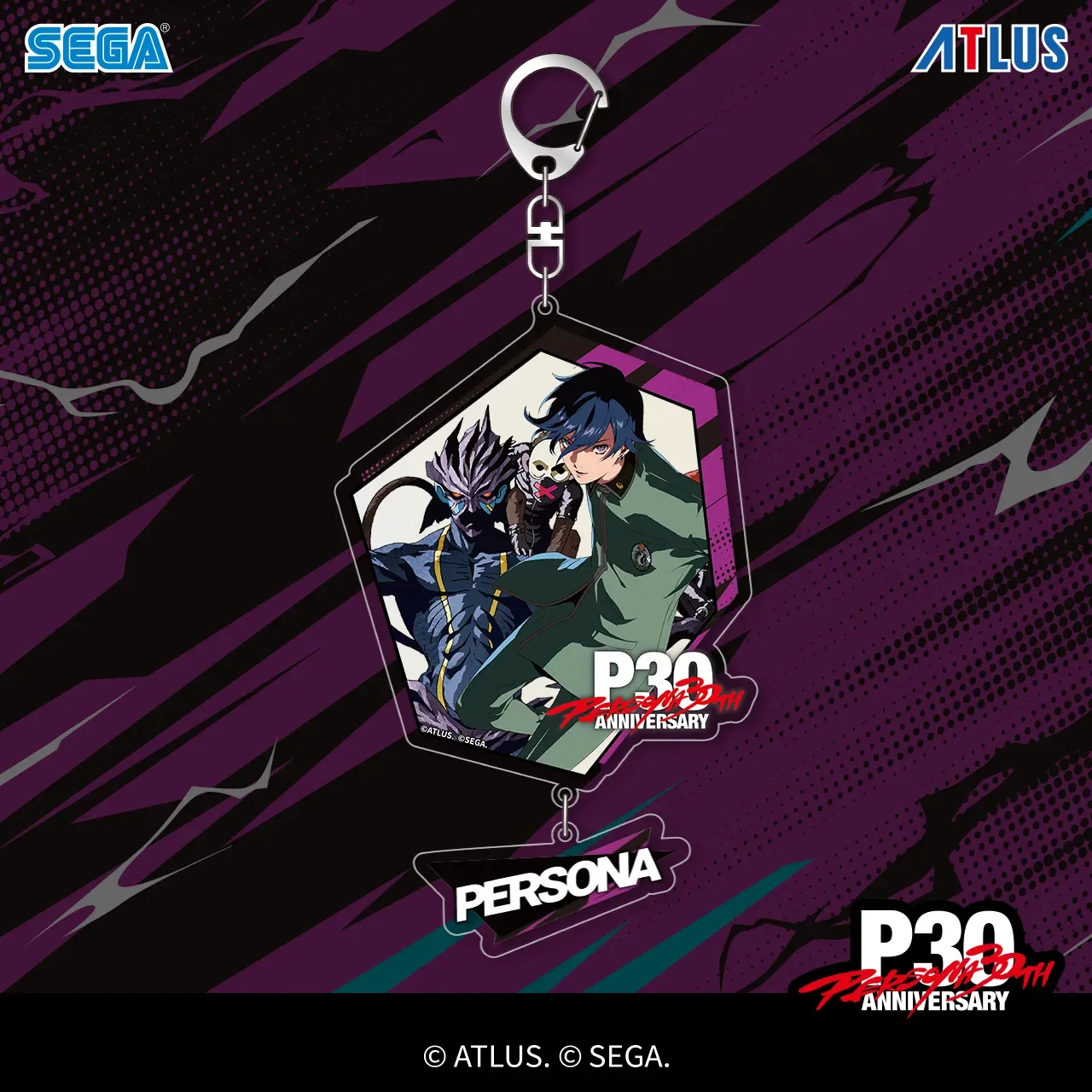 Original Persona 30th Anniversary Mirror Acrylic Keychain Birthday Gift Anime Peripheral Ornament Acg Goods Collect Toy Gift view 2