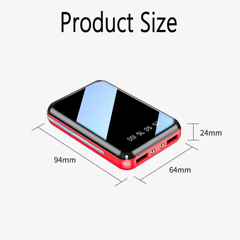 Mini Fast Power Bank 9000000mAh High Capacity Charging External Portable PowerBank 2 USB for Mobile Phone Samsung Huawei Xiaomi