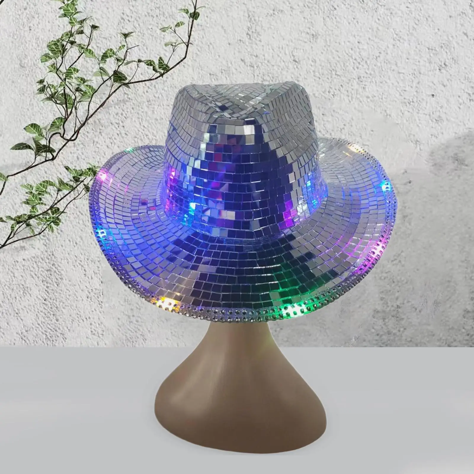 

Disco Cowboy Hat with Lights for Men Women Headwear Fashion Cowgirl Hat for Party Carnival Cosplay Wedding Music Festivals