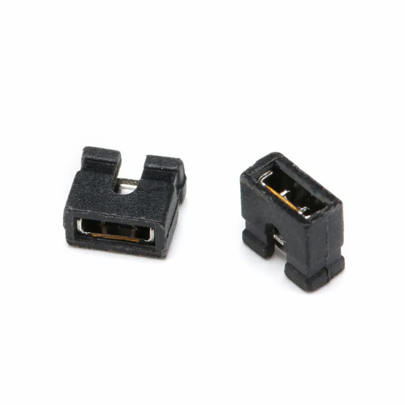 2000Pcs/bag 2.0mm Pitch Jumper Caps, Black Open Top Shorting Connectors for Pin Headers