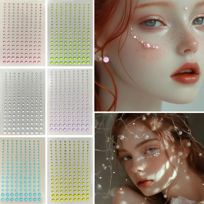 Crystal Clear Tear Drop Acrylic Rhinestones for Kids Stage Face Decoration Makeup Self Adhesive Gems Non Toxic Safe Daily Wear