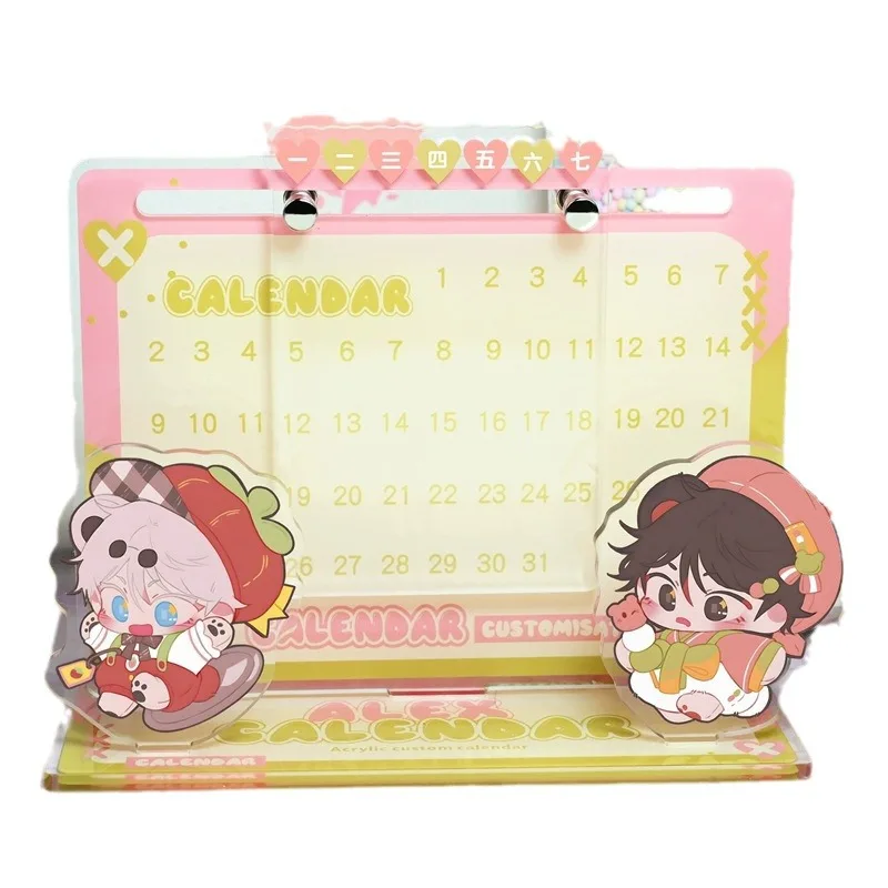 Customized Desk Calendar Customizable Sliding Anime Peripheral Room Decoration Acrylic Calendar Multi-functional