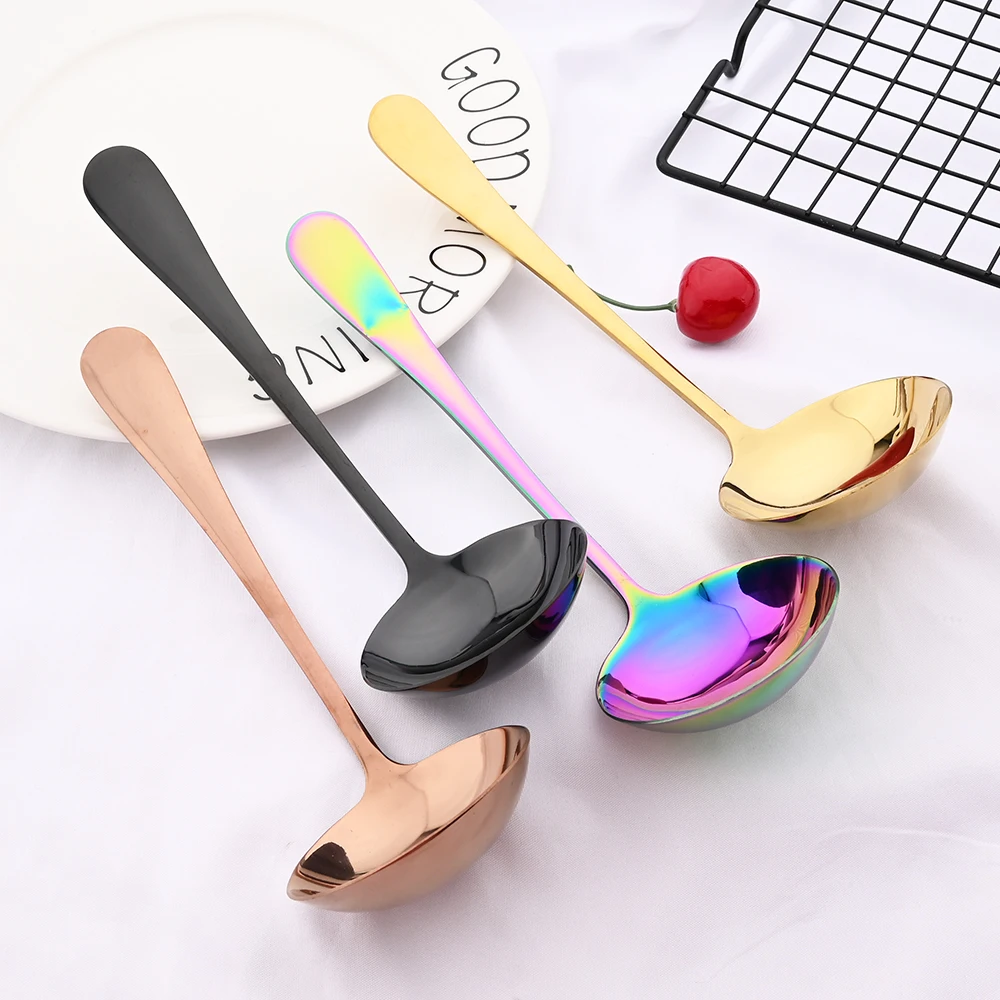 1Pc Thicken Stainless Steel Long Handle Ladle Spoon Big Soup Ladle Useful Kitchen Cooking Tool Utensil Tool Soup Spoon Dropship