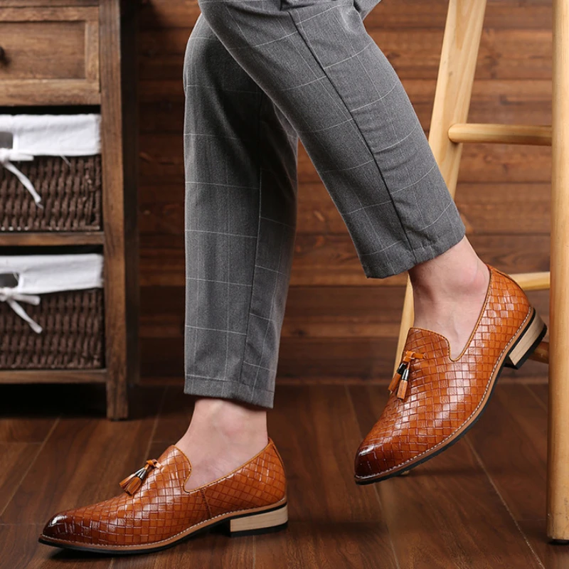 Men\'s Luxury Casual Shoes Summer Leather Loafers Office Dress Shoes Mens Driving Moccasins Comfortable  Slip on Party Zapatos