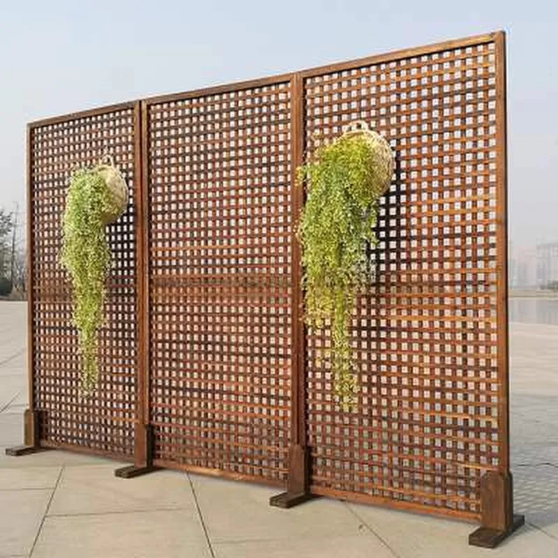 

courtyard preservative wood fence fence garden fence outdoor climbing rattan balcony flower stand interior decoration partition