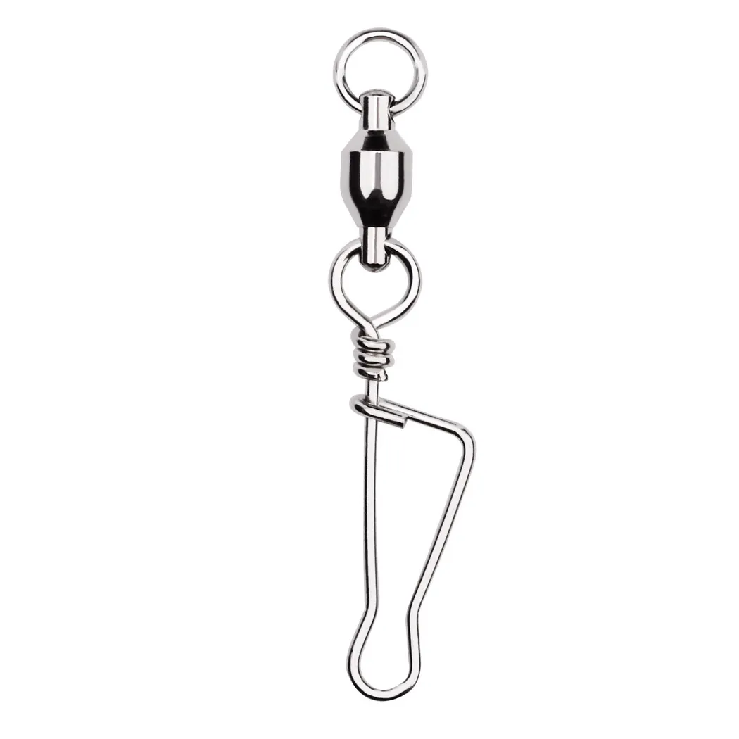 20Pcs/Bag Fishing Rolling Swivels Connector With T Shape Snap 0# - 8# For Fishhook Lure Tackle Carp Fishing Accessories