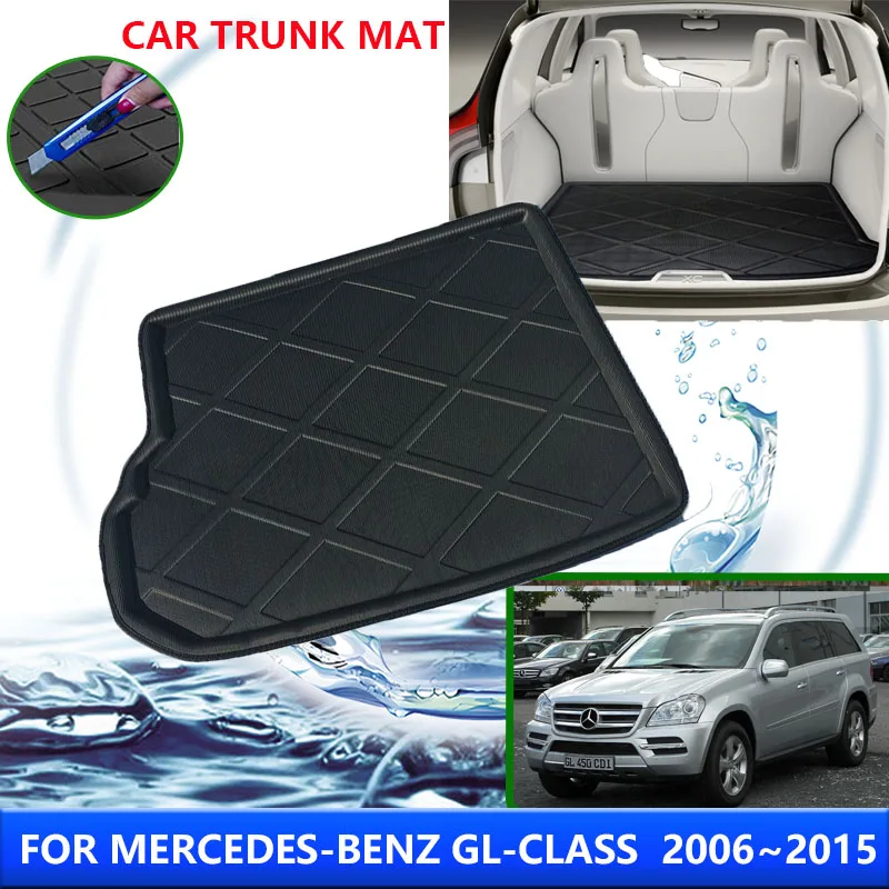 For Mercedes Benz GL Class 450 X164 2006–2015 2007 2008 Car Rear Trunk Protector Pads Waterproof Anti-Fouling Mats Accessories