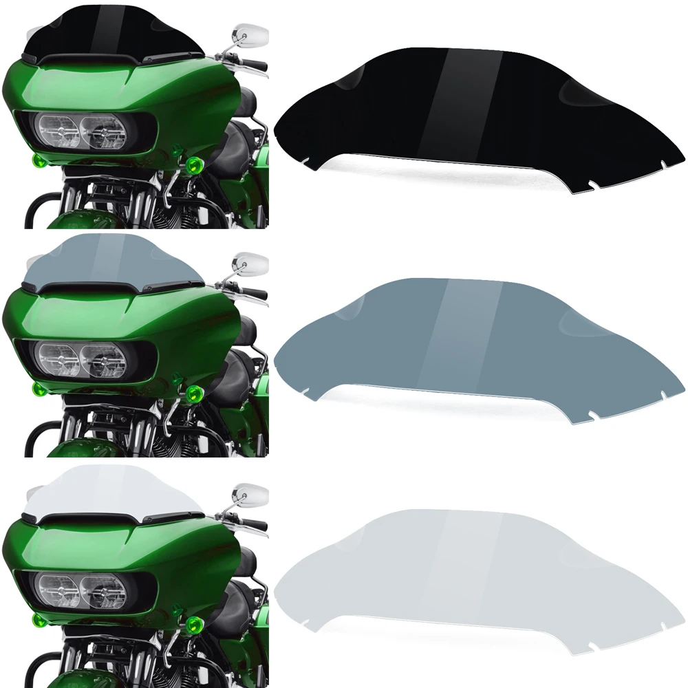 

8'' Motorcycle Windshield Upper Fairing Windscreens Wind Deflectors For Harley Touring Road Glide Special FLTRXS FLTRT 2015-2023