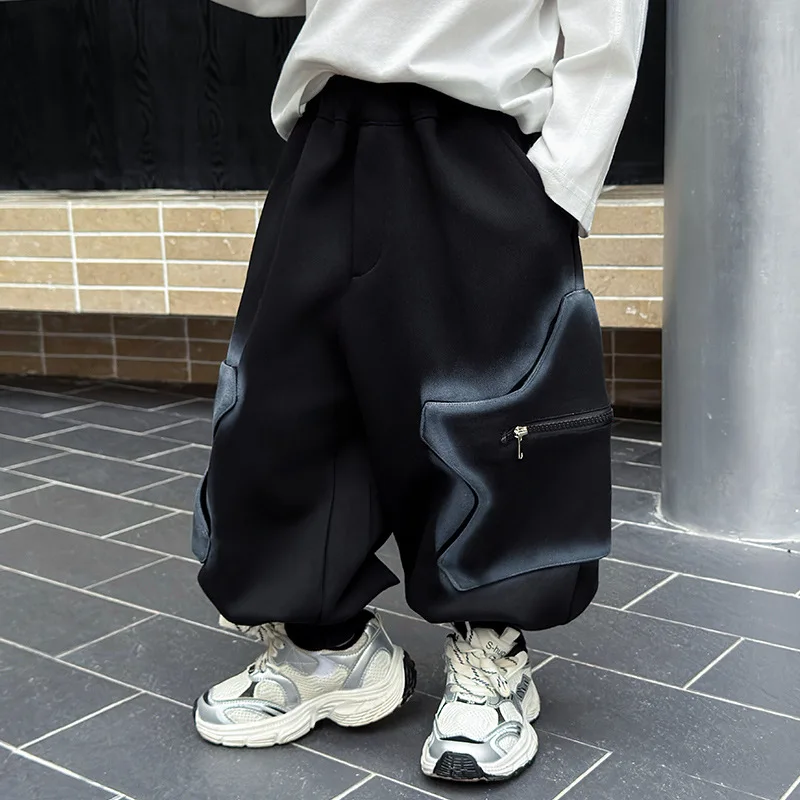 Cotton Boys Harem Pants Kids Elastic Waist Joggers Children Casual Trousers 2-11 Years Fashion Street Style Boys Pants
